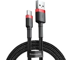 Baseus Cafule USB-C kabelius 2A 3m - Juodas / Raudonas