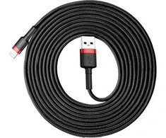 Baseus Cafule kabelis USB Lightning 2A 3m - Juodas / Raudonas