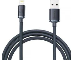 Baseus Crystal Shine kabelis USB į Lightning, 2.4A, 2m juodos spalvos