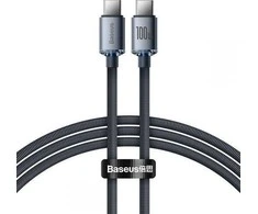 Baseus Crystal USB-C - USB-C laidas 100W 1.2m - Juodas