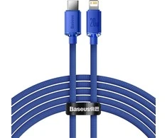 Baseus Crystal Shine kabelis USB-C į Lightning, 20W, PD, 2m mėlynos spalvos