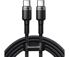 Baseus Cafule PD2.0 100W greito įkrovimo USB-C kabelis 20V 5A 2m - Pilkas / Juodas