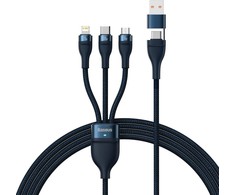 Baseus Flash Series 2 3in1 USB laidas USB-C + micro USB + Lightning 100W 1.2m – Mėlynas