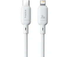 Baseus Silky serijos įkrovimo laidas iš Type-C į iPhone 20W, 2m, mėnulio baltumo