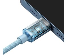 USB-C laidas prie „iP Baseus Crystal Shine“, 20W, 2m (mėlyna)