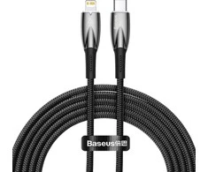 USB-C laidas, skirtas Lightning Baseus Glimmer Series, 20W, 2m (juodas)