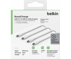 Kabelis USB Belkin USB-C - USB-C 1 m Baltas (CAB003BT1MWH2PK)