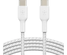 Belkin USB-C TO USB-C BRAIDED PVC/Baltas 1M TWIN PACK