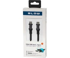 Blow USB-C jungtis – USB-C 2.0 1.0m juoda pynė 100W