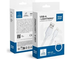 Blue Star USB A tipo į „Lightning“ tipo maitinimas, mėlynas, žvaigždės formos, 2,4A, 1 m, DC-001AL2.4 baltas