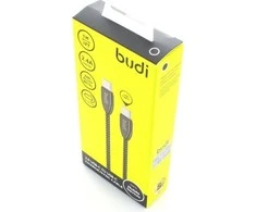 Budi – USB-C į USB-C laidas, 2,4 A, 1 m (juodas)