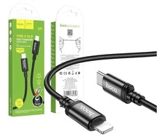 USB C - Lightning kabelis Hoco PD 20W 1 m X89 juodas