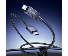 USB C į Lightning laidas Hoco PD 27W su ekranu 1 m X118 juodas