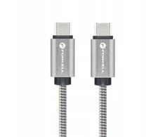 USB C į USB C laidas Forcell F-Energy QC4.0 PD 5A 100W E-Mark metalinis 2 m C239 sidabrinis