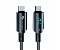 Cable USB C to USB C Forcell F-Energy QC4.0 PD 5A 100W Digital 1,2 m C277 juodas