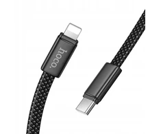 Plokščias kabelis USB C į USB C Hoco 3A 60W 1 m X125 baltas