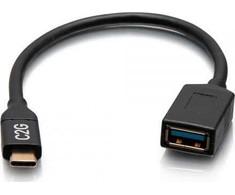 USB kabelis C2G A moteris SuperSpeed USB 5 Gbps adapteris - USB kabelis - USB Type A (W) prie 24 pin USB-C (M) - USB 3.2 Gen 1 - 30 V - 15 cm - lietas - juodas