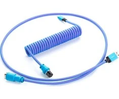 Klaviatūra CableMod PRO Coiled Cable susuktas klaviatūros laidas USB-C į USB Type A, Galaxy Mėlyna – 150cm