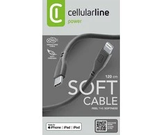 Cellular Line Cellularline Soft Cable - USB-C to Lightning cable MFi certified 1.2 m juodas