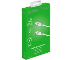 Kabelis USB C Celly USBCUSBCWH Balta 1 m