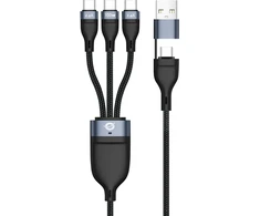 Kabelis USB Conceptronic USB-A + USB-C - 3x USB-C 1.5 m Juodas (ETTA06B15C)