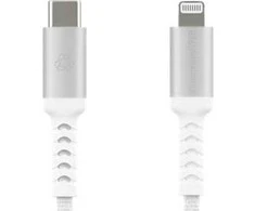 dbramante įkrovimo USB kabelis „Lightning“ 24 kontaktų USB-C kištukas į „Lightning“ kištuką, 1,2 m ilgio pintas kabelis
