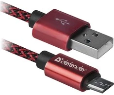 Defender USB AM-MICRO BM 1.0m 2.1A Raudona