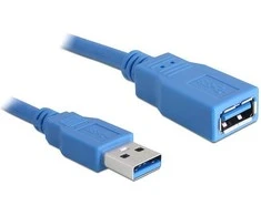 „Delock“ ilgintuvas USB 3.0 tipo A kištukas > USB 3.0 tipo A moteriškas 5 m mėlynas