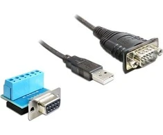 DeLOCK 62406 Adapteris USB 2.0 iki 1 x serijinis RS-422/485 USB 2.0 iki 9 kontaktų RS-422/485 kištukas 0,82 m juodas