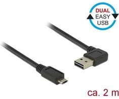 Kabelis USB Delock Easy USB, Typ Micro-B, 2m, juoda (85166)