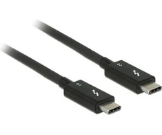 DELOCK laidas Thunderbolt 3 USB-C kištukas > USB-C vyriškas pasyvus 0,5 m 5 A 40 Gb/s juodas