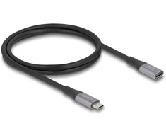 DeLOCK 81201, 1 m, USB C, USB C, USB4 Gen 2x2, 40 Gbit/s, Juoda, Pilka