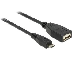 Delock Atrakinimo kabelis USB micro-B kištukas > USB 2.0-A moteriškas OTG 50 cm