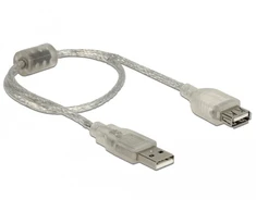 Kabelis USB Delock USB-A - USB-A 0.3 m Permatomas (82244)