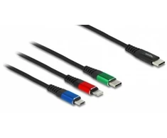 Delock USB Ladekabel 3 viename USB Type-C zu Lightning / Micro USB / USB Type-C