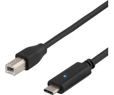 USB 2.0 kabelis, C - B, 2 m, juodas DELTACO / USBC-1016