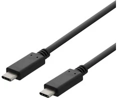 DELTACO USB 2.0 USB-C - USB-C krovimo kabelis, 3A, 3m, juodas / USBC-2003