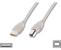 USB kabelis Digitus USB-A - USB-B 1,8 m smėlio (AK- 300105- 018- E)