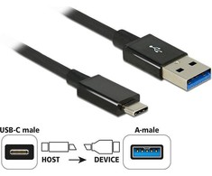 Delock USB kabelis Digitus USB-A - USB-C 1 m Juodas (83983)