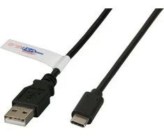 Efb Elektronik USB kabelis EFB USB-A - USB-C 1 m Juodas (K5258SW.1)