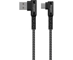 Energizer Ultimate – žaidimų laidas iš USB-A į USB-C 90° 2m (juodas)