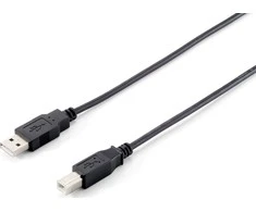 Equip 128860 USB kabelis 1,8 m 2.0 USB A USB B Juoda