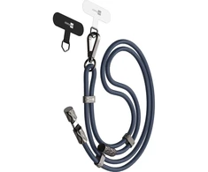 Kabelis USB ER POWER Snake Lanyard - smycz do telefonu su kablem USB-C/USB-C 240W 1,5m tamsiai mėlyna