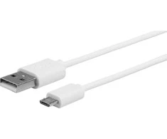 USB kabelis eStuff USB-A - mikroUSB 1 m Balta (ES603007)