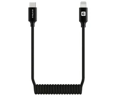 Kabelis USB Evelatus AutoSpring Coiled Cable USB C to Lightning connector 1.2M juodas cable (TKCB-746CL1BK)