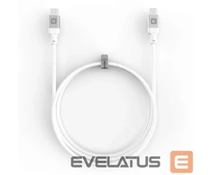 Evelatus Premium USB-C uz USB-C kabelis 2M 60W 3.2A Alumīnija pītais balts