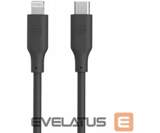 Kabelis USB Evelatus C to Lightning Silicone Cable 1.2M (MFI10CL) 60W / 20V3A Juodas (MFI10CLW)