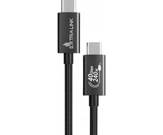 Extralink Smart Life USB-C – USB-C juoda 240W, 40Gbps, 200cm