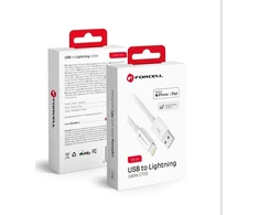 USB A tipo laidas su „Lightning“ jungtimi Forcell F-Energy MFi 2,4A 12W 1 m C703 baltas