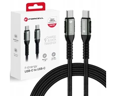 USB C į USB C laidas Forcell F-Energy QC4.0 PD 5A 240W Cafule 0,5 m C263 juodas